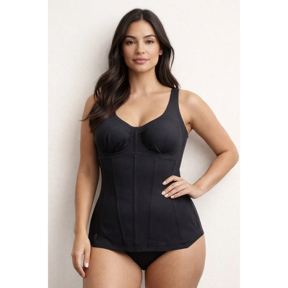 Honeylove LiftWear Cami Onyx Black Supportive Smoothing Tank Top Size L - Picture 1 of 9